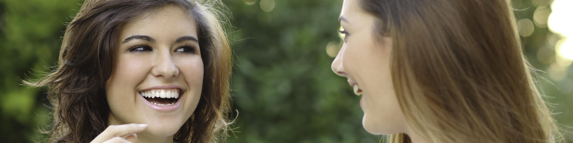 Smiling two young women